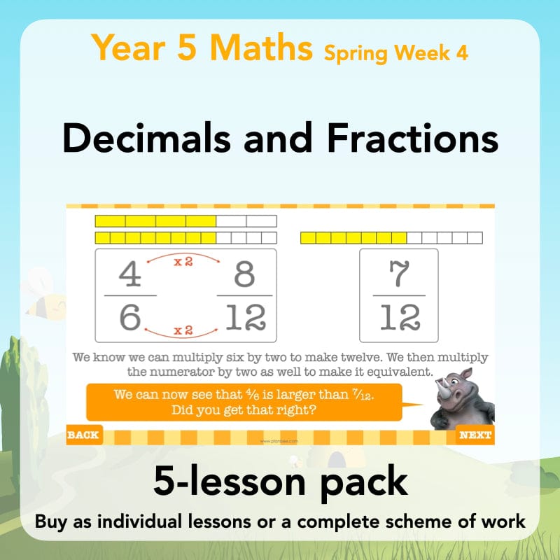 PlanBee Year 5 Decimals and Fractions Maths Lessons by PlanBee