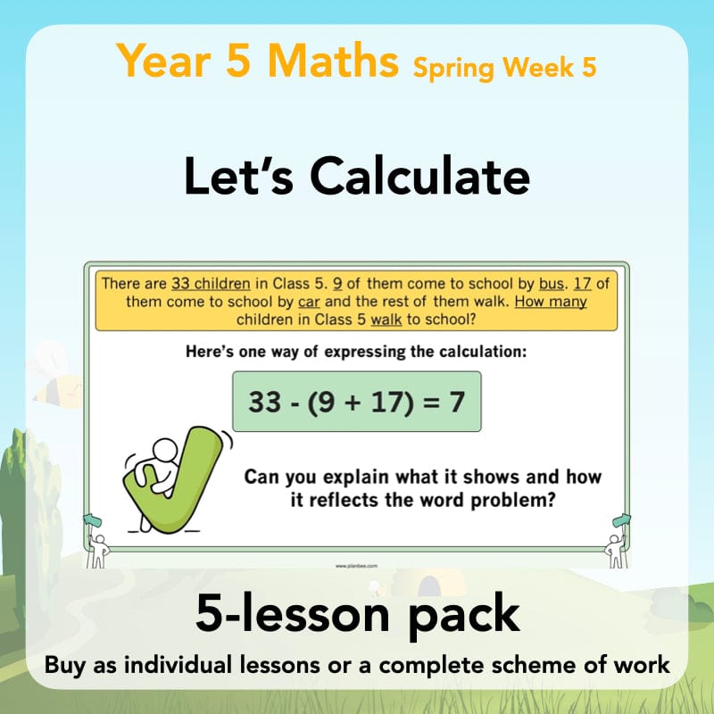Let's Calculate Year 5 Problem-solving questions by PlanBee