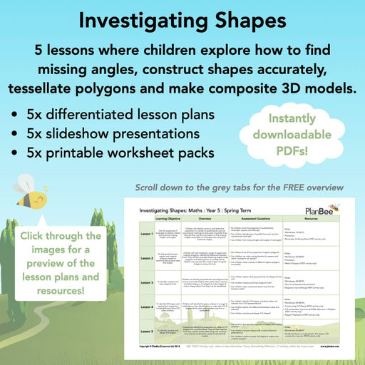 PlanBee Year 5 Shape KS2 Geometry Maths Lessons by PlanBee
