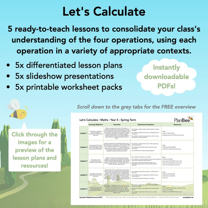 PlanBee Let's Calculate Year 5 Problem-solving questions by PlanBee