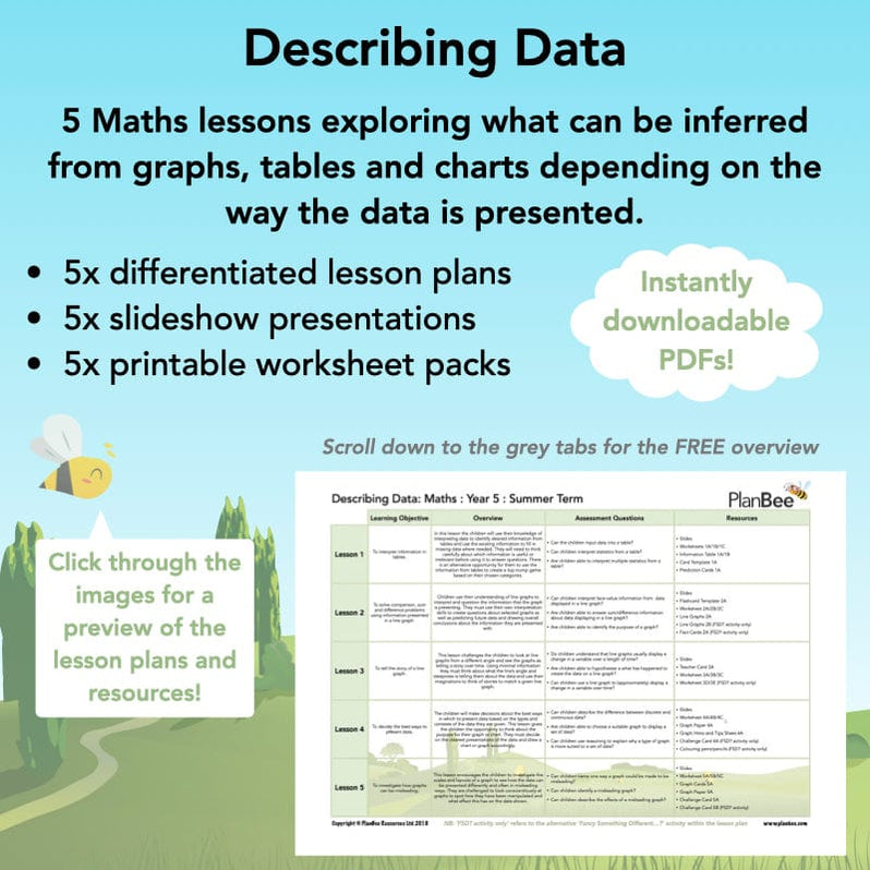 Describing Data Year 5 Statistics Lesson by PlanBee