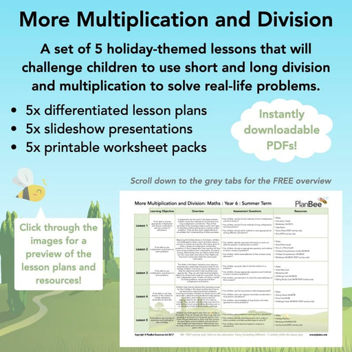 PlanBee More Multiplication and Division - Year 6 Maths Planning and Resources