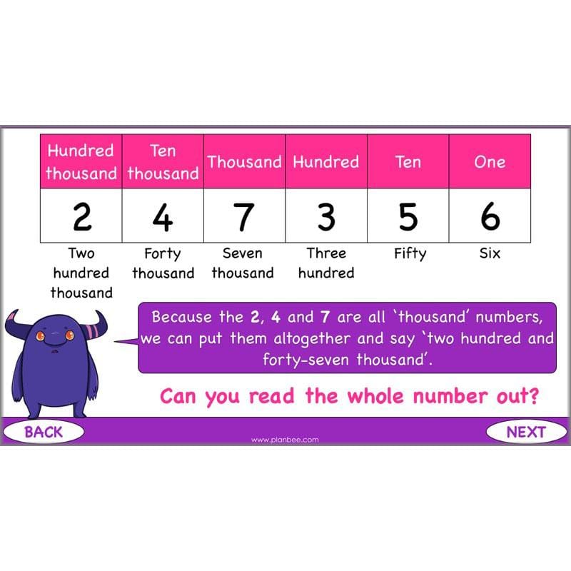 PlanBee A Million Numbers - Year 5 Maths Planning - Number & Place Value