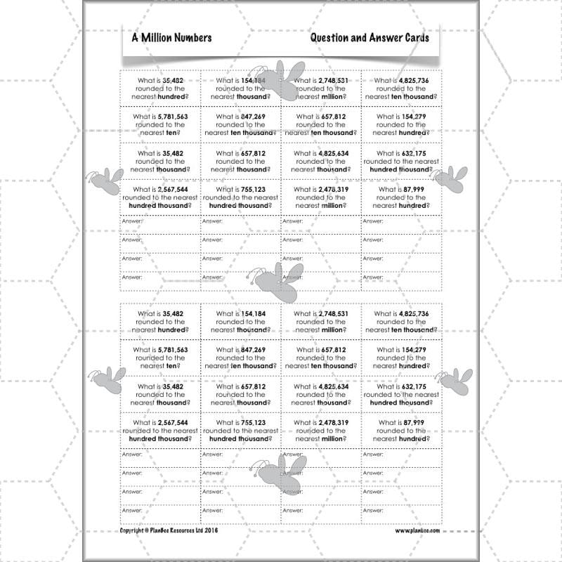 PlanBee A Million Numbers - Year 5 Maths Planning - Number & Place Value