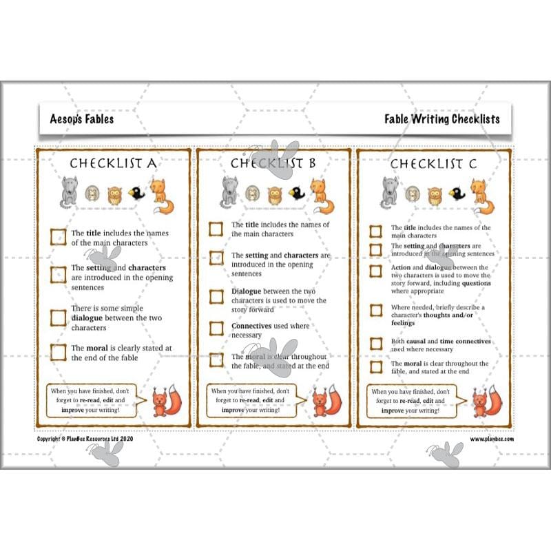 PlanBee Aesop's Fables KS2 English Lesson Pack by PlanBee