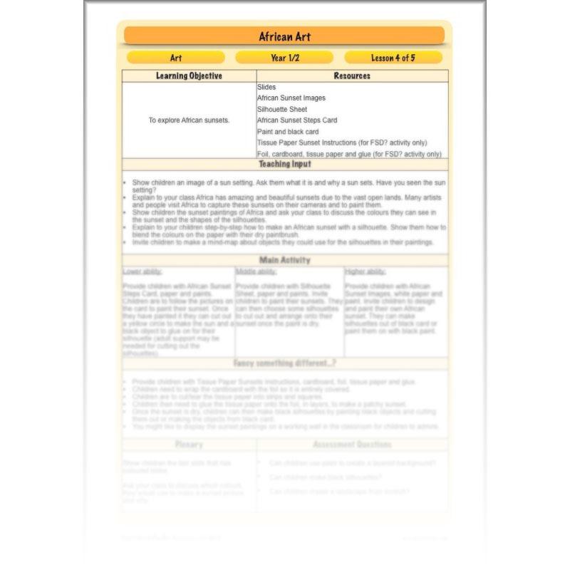 PlanBee African Art KS1: Year 1 & 2 Art Lessons by PlanBee