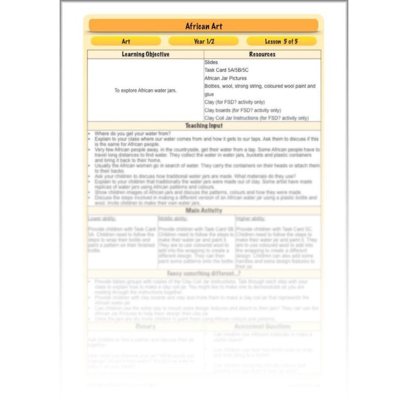 PlanBee African Art KS1: Year 1 & 2 Art Lessons by PlanBee