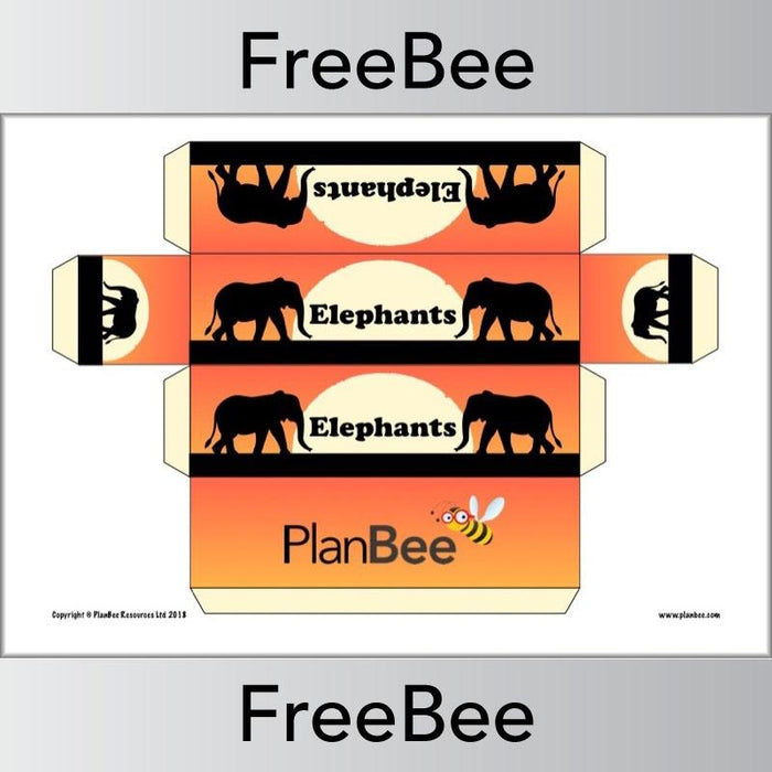 Elephants Free African Animals Group Name Labels by PlanBee