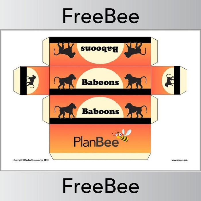 Baboons Free African Animals Group Name Labels by PlanBee