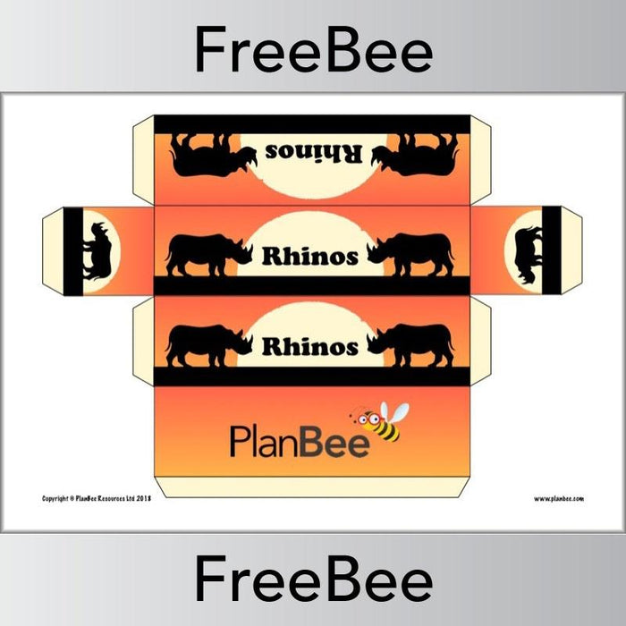 Rhinos Free African Animals Group Name Labels by PlanBee
