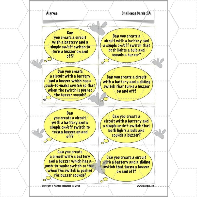 PlanBee Alarms - Electrical Circuits: DT Primary Resources - PlanBee KS2