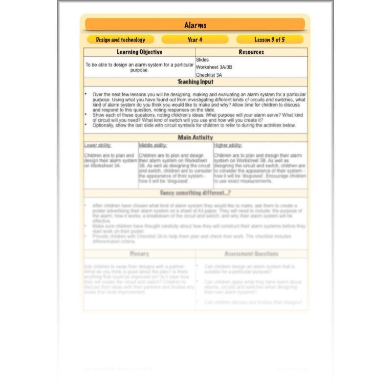 PlanBee Alarms - Electrical Circuits: DT Primary Resources - PlanBee KS2