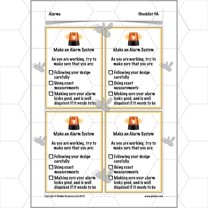 PlanBee Alarms - Electrical Circuits: DT Primary Resources - PlanBee KS2