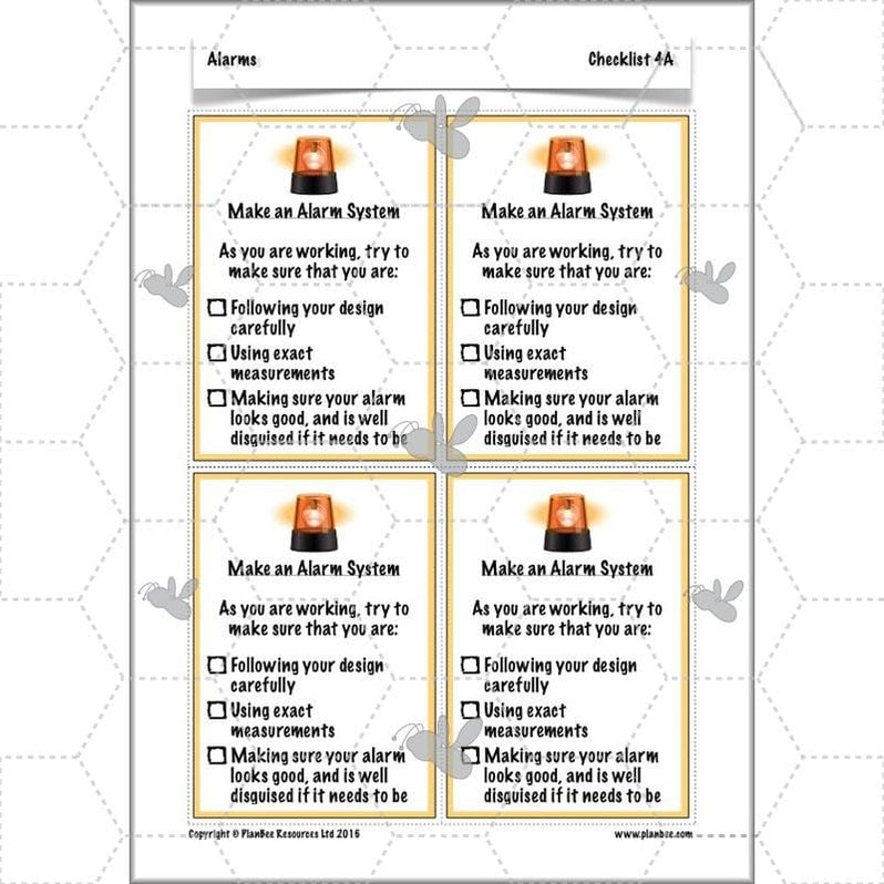 Alarms Electrical Circuits DT Primary Resources PlanBee KS2