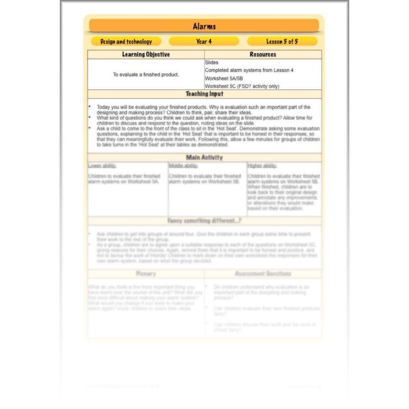 PlanBee Alarms - Electrical Circuits: DT Primary Resources - PlanBee KS2
