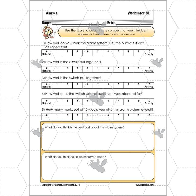 PlanBee Alarms - Electrical Circuits: DT Primary Resources - PlanBee KS2