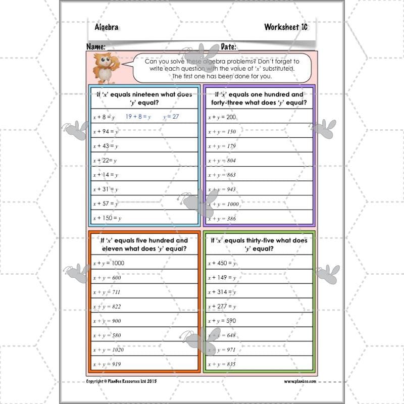 PlanBee Algebra: simple algebra lesson planning for Year 6