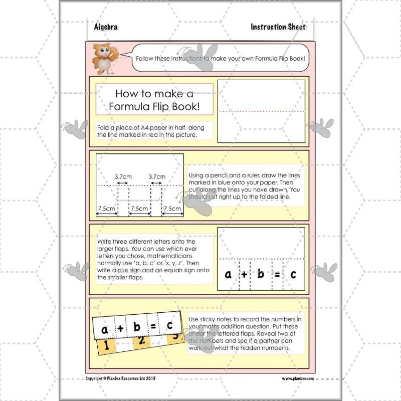 PlanBee Algebra: simple algebra lesson planning for Year 6