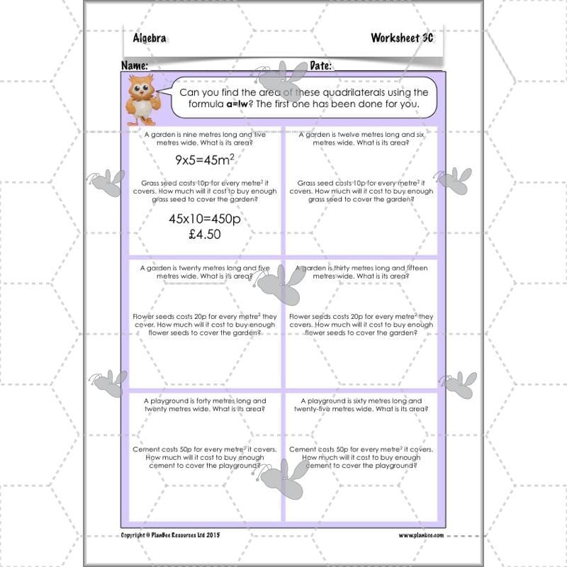 PlanBee Algebra: simple algebra lesson planning for Year 6