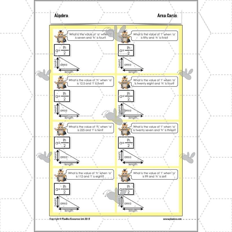 PlanBee Algebra: simple algebra lesson planning for Year 6
