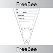 PlanBee All About Me Bunting Display | PlanBee FreeBees