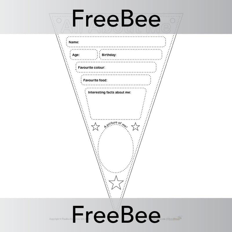 PlanBee All About Me Bunting Display | PlanBee FreeBees