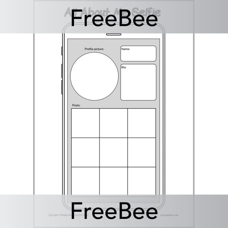 PlanBee FREE All About Me Selfie by PlanBee