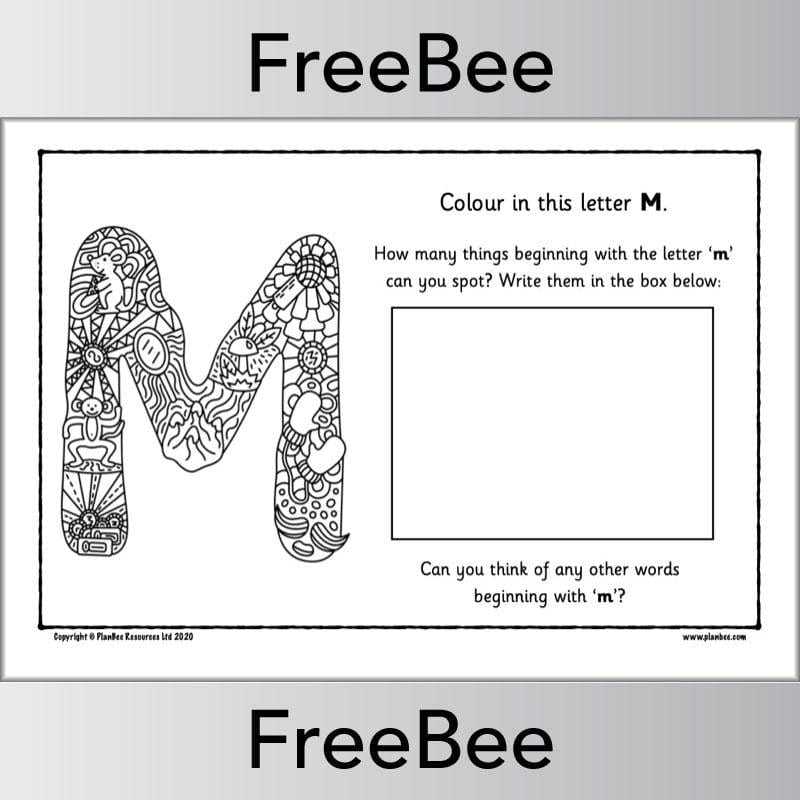 PlanBee Free Alphabet Colouring Pages by PlanBee