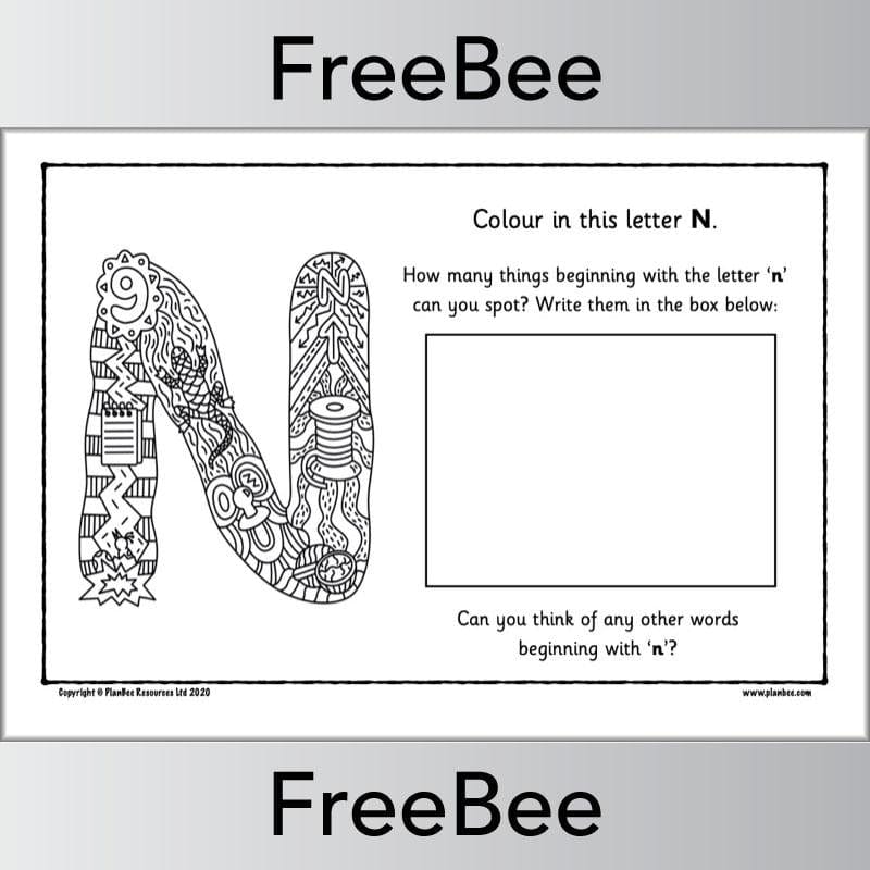 PlanBee Free Alphabet Colouring Pages by PlanBee