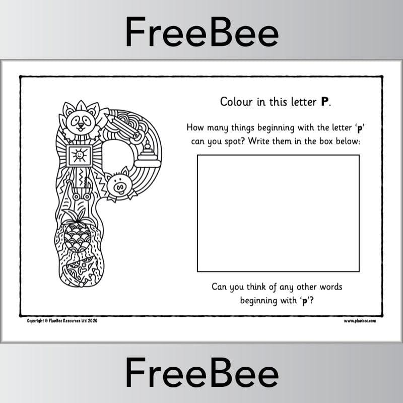 PlanBee Free Alphabet Colouring Pages by PlanBee
