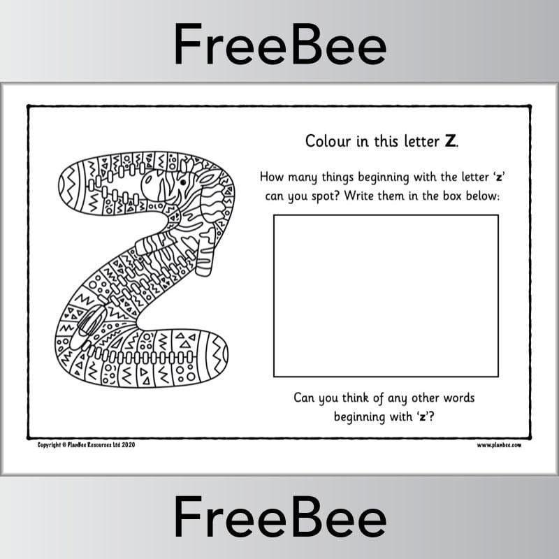PlanBee Free Alphabet Colouring Pages by PlanBee