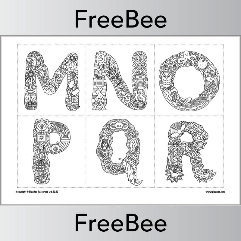 PlanBee Free Alphabet Colouring Pages by PlanBee