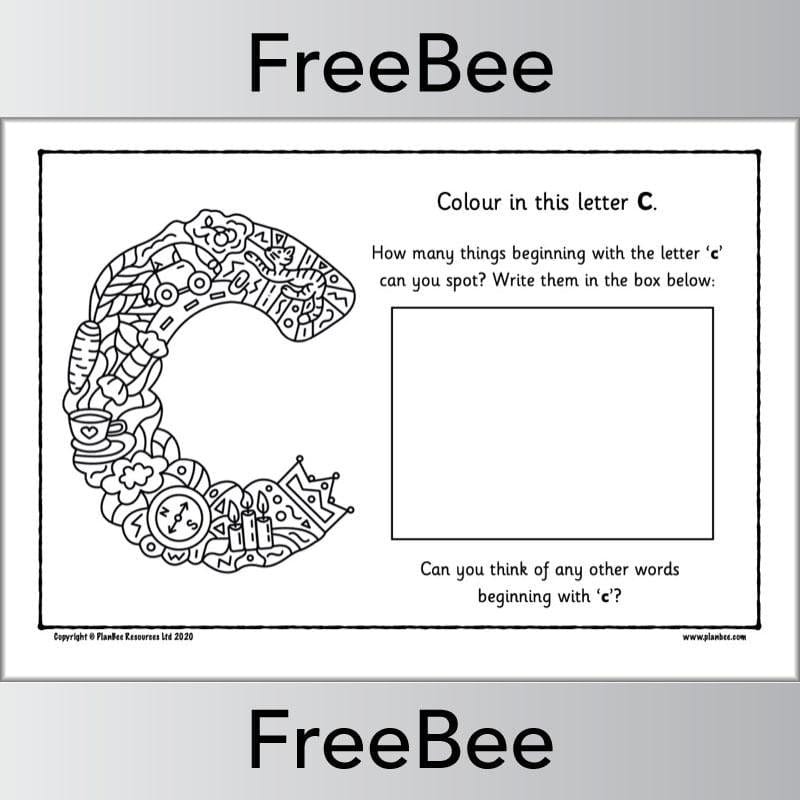 PlanBee Free Alphabet Colouring Pages by PlanBee