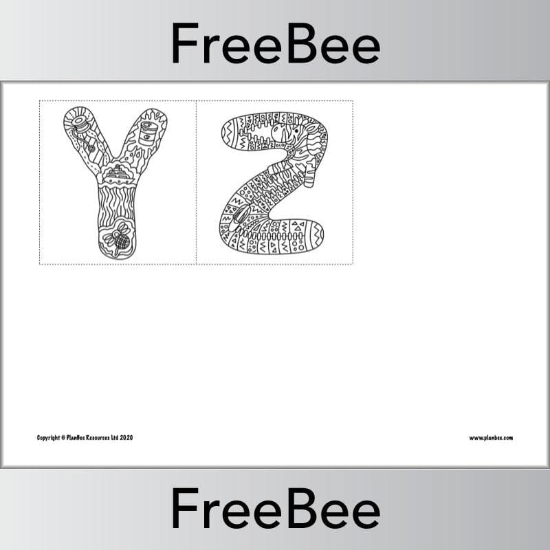PlanBee Free Alphabet Colouring Pages by PlanBee