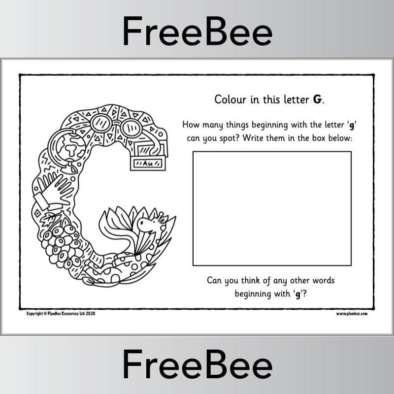 PlanBee Free Alphabet Colouring Pages by PlanBee