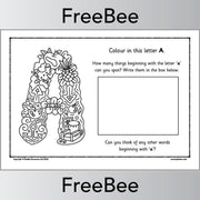 PlanBee Free Alphabet Colouring Pages by PlanBee