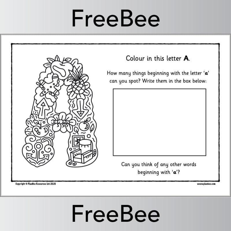 PlanBee Free Alphabet Colouring Pages by PlanBee