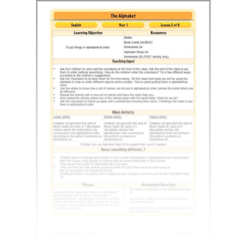 PlanBee The Alphabet KS1 - Plans, Slides and Worksheets - PlanBee