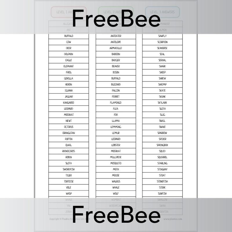 Free Alphabetising Animals Challenges by PlanBee
