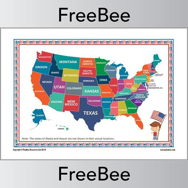 PlanBee FREE American States Word Search KS2 resource by PlanBee