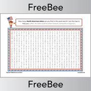 PlanBee FREE American States Word Search KS2 resource by PlanBee