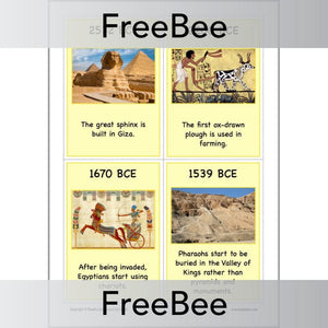 FREE Ancient Egyptian Timeline KS2 Cards by PlanBee