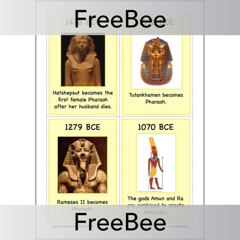 PlanBee FREE Ancient Egyptian Timeline KS2 Cards by PlanBee