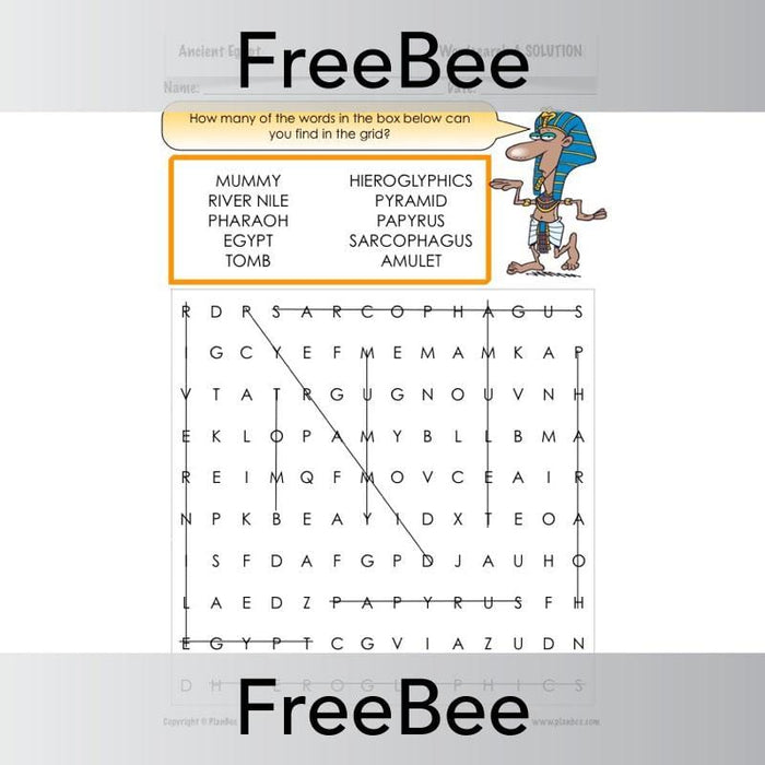 Free Ancient Egypt Word Search Answers | PlanBee Egyptians Resource