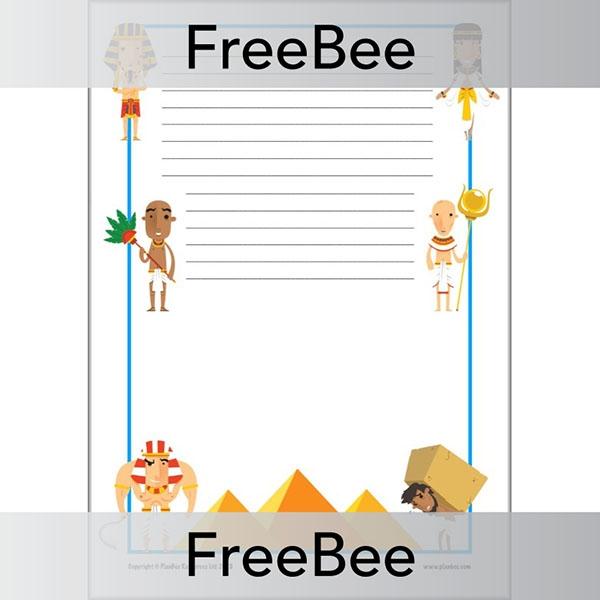 Free Ancient Egyptian Page Border Half lined by PlanBee