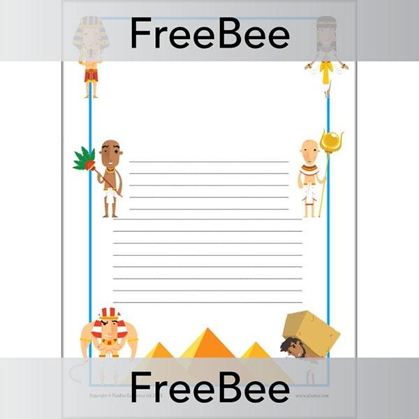 Free Ancient Egyptian Page Border Half Lined by PlanBee
