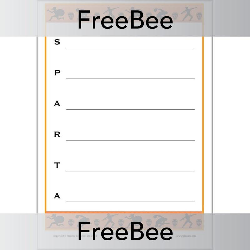 Free Ancient Greece Sparta Acrostics Poem Template | PlanBee