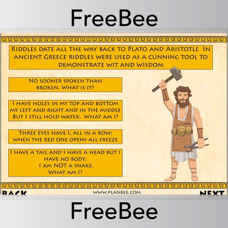 PlanBee Ancient Greece Brain Teasers | PlanBee FreeBees