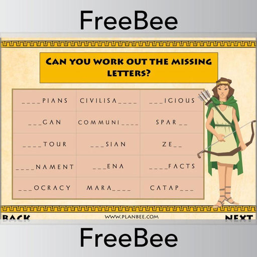 Free Ancient Greece Brain Teaser Challenge by PlanBee