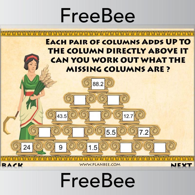 Free Ancient Greece Maths Brain Teaser Challenge by PlanBee